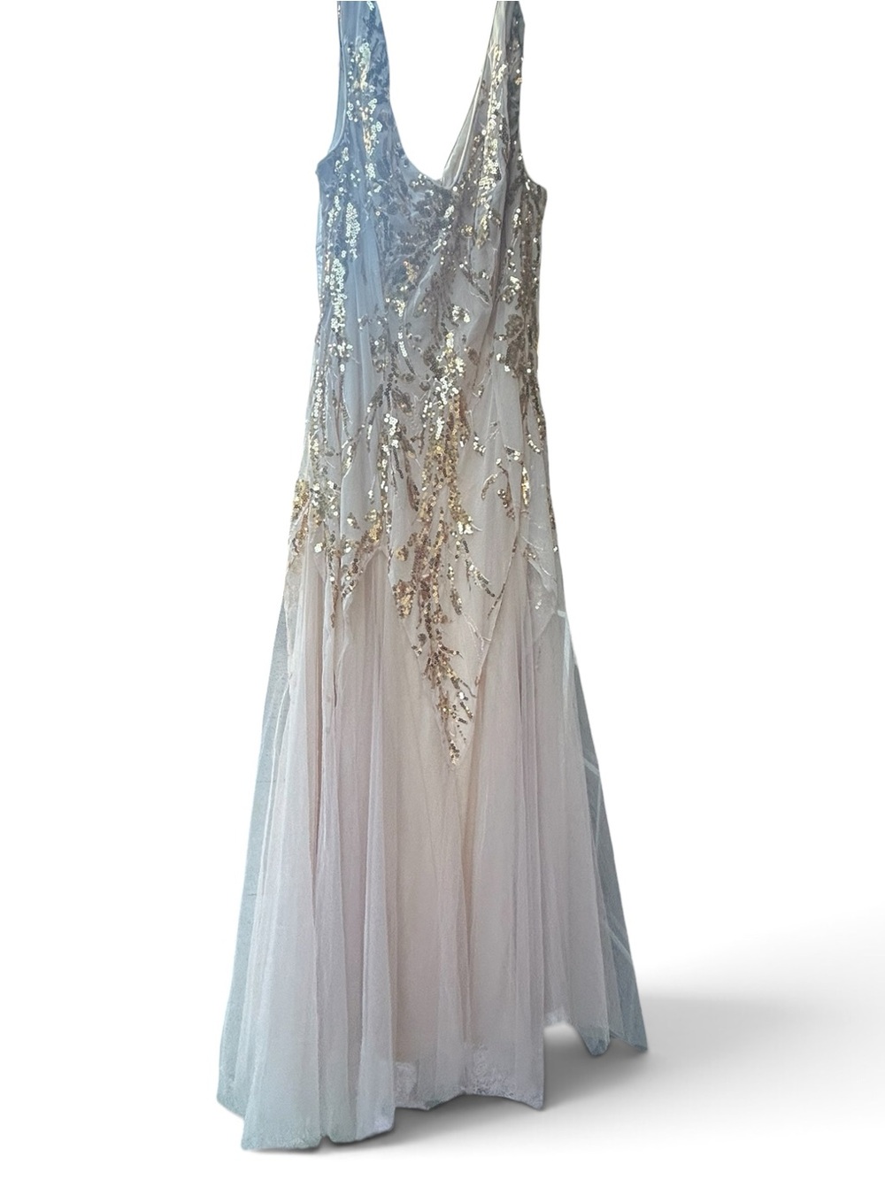 Ever Pretty Rose Gold Sequin Beaded Tulle Formal Gown Maxi Dress US 16 0XL - Picture 11 of 11
